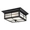 Westinghouse Two-Light Outdoor Flush Fixture Orwell Textured Black Steel Frstd Gls 6204800 - alternate 1